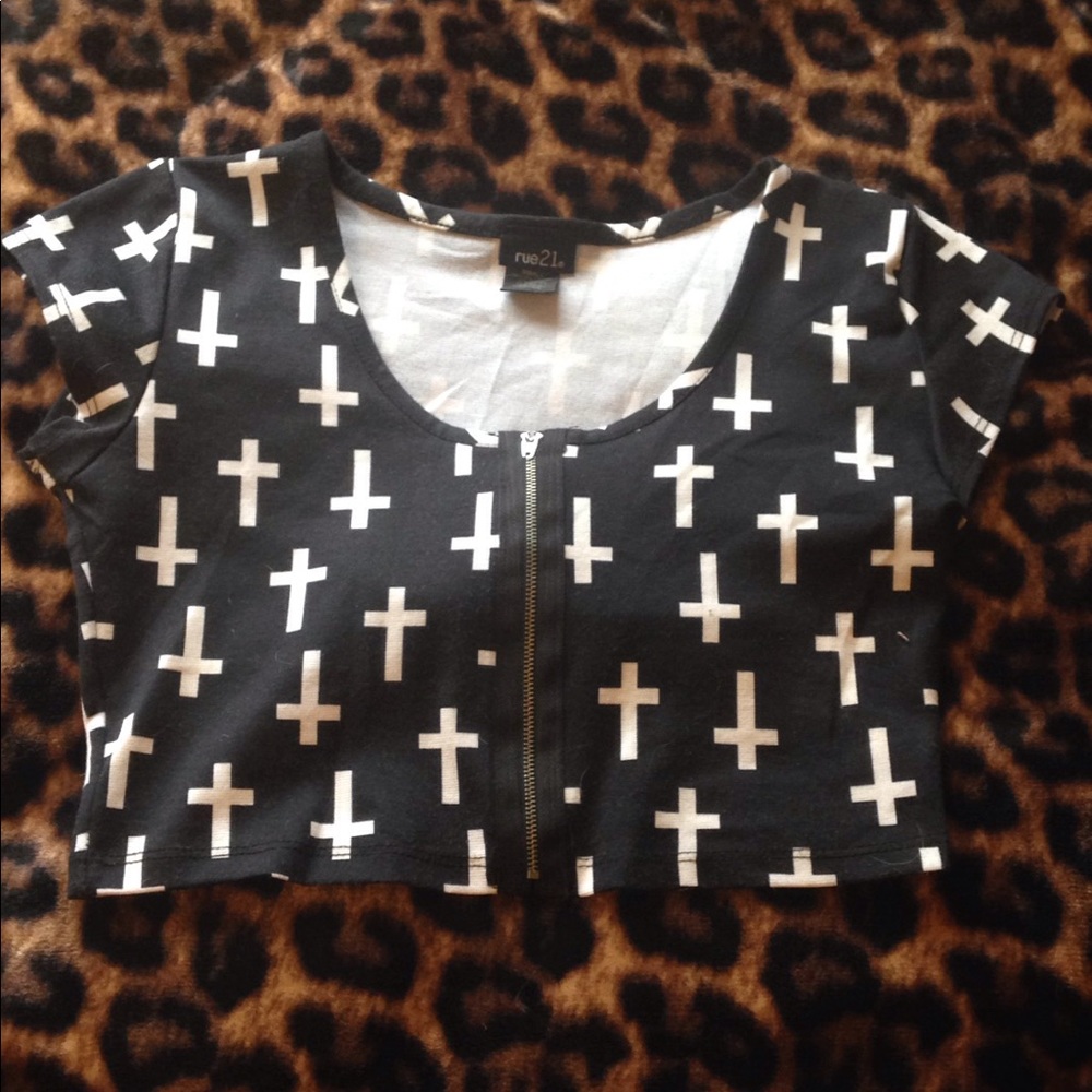 Crop top with cute cross design